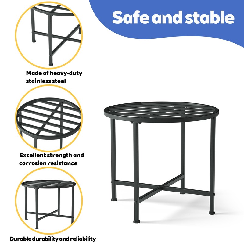Rain Barrel Stand Heavy-Duty Stainless Steel- Supports 45/50/55 Gallon Plastic