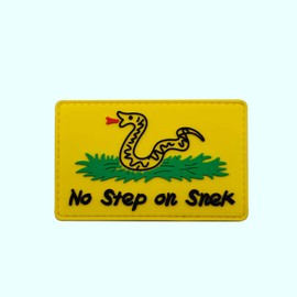 No Setp On Snek Patch Morale Tactical Patch PVC Applique Attachment Fastener Hook & Loop on Tactical Hat Bags Jackets and Gear (PVC Yellow)