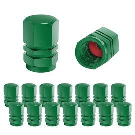 Fekey&JF 16 PCS Car Tire Valve Stem Caps, Waterproof Airtight Car Wheel Tire Valve Stem Covers Universal for Cars, Bicycles, Trucks, Motorcycles, Car Accessories for Men Women (Green)