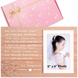 Sioial First Communion Gift - Confirmation Gift - Holy 1st Communion Photo Frame - May God Forever Light Your Way