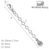 My-Bead Extension Chain 7 cm 925 Sterling Silver Nickel-Free for