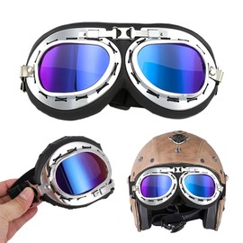 cailiya Motorcycle Vintage Aviator Goggles Aviator Goggles Fancy Dress Motorcycle Goggles for Glasses Wearers for Bike Motocross Goggles Protective Costume for Men and Women