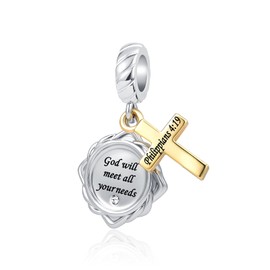Religious Cross Bible Inspirational Women's Jewelry Charms for Snake Chain Bracelets for Women