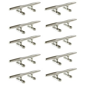 MARINE CITY 316 Grade Stainless Steel Heavy Duty Open Base Cleat Marine Hollow Base Deck Mooring Rope Tie Cleat for Marines – Boats – Yacht (10, 6 Inches)