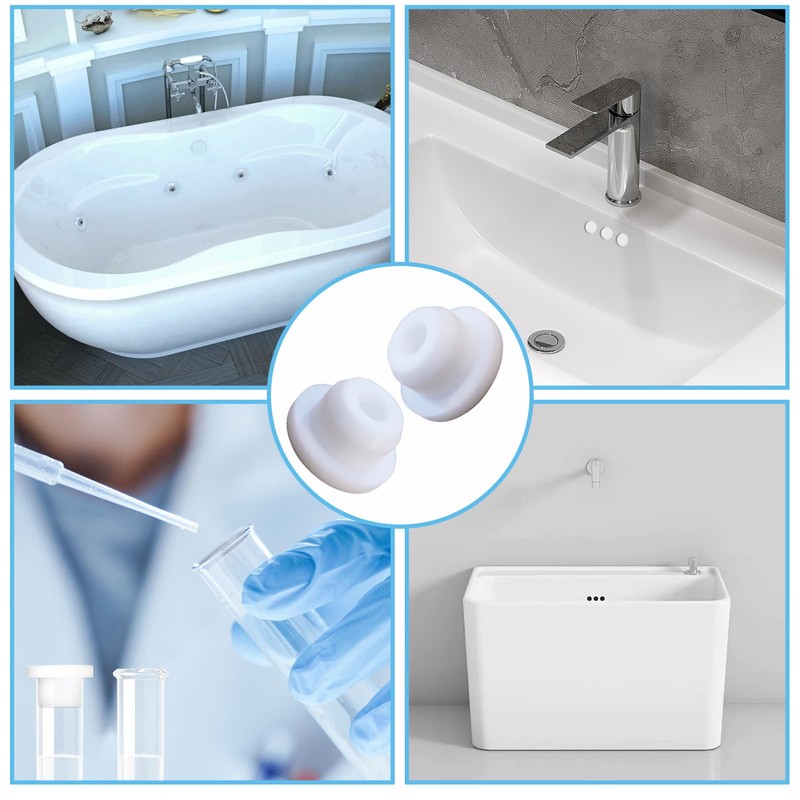 12 PCS Bathtub Jet Covers Silicone Hole Plug White Tube