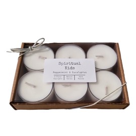 Peppermint & Eucalyptus Natural Soy Wax Tealights 6ct Hand Poured with Fragrant/Essential Oils!