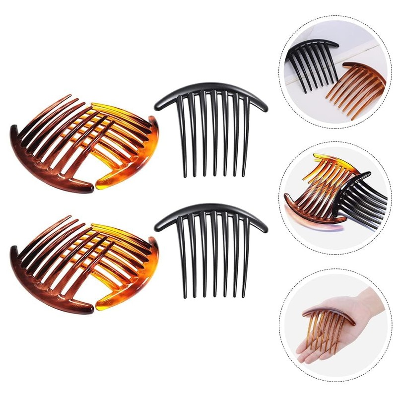 3Pcs Hair Side Combs, 7 Tooth French Twist Plastic Hair