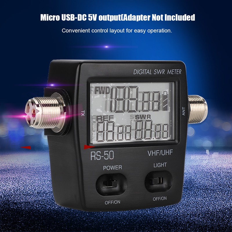 RS50 Portable LED Digital Power Backlight SWR Watt Meter Standing