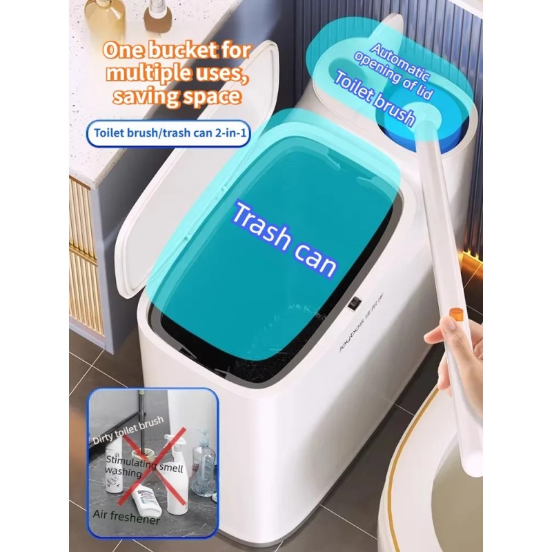 Joybos 2-in-1 Multi-Function Bucket, Trash Can & Disposable Toilet Brush