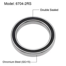 sourcing map 6704-2RS Deep Groove Ball Bearings Z2 20mm x 27mm x 4mm Double Sealed Chrome Steel 4pcs