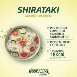 Spaghetti di Konjac 100% vegetali - Pesoforma Nature SOLO 18 Kcal 1 porzione di pasta Veg ricco in fibre