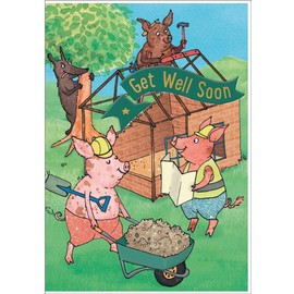 Cardoo Get Well Fairy Story Card, The Three Little Pig