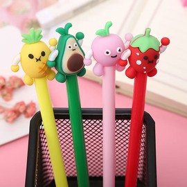 KRIZJUES Cute Pens, Kawaii Animal Pens, Kawaii School Supplies Gel Ink Pens Boys Girls Cartoon Pens for Writing, Gifts for Children and Teachers Black Refill 0.5mm (18 Pieces)