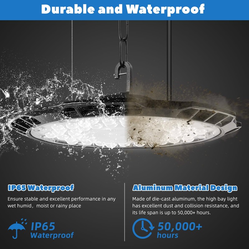 Viugreum High Bay LED Shop Lights, 200W UFO LED High