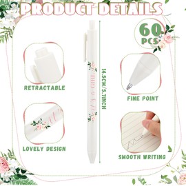 Kisston 60 Pcs Baby Shower Pens Party Favors Gifts Bulk for Guests Girls Boys Games Neutral Gender Reveal Favors Baby Shower Prizes Souvenirs Keepsakes Gift Bags Supplies (Floral)