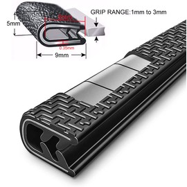 Car Door Edge Protector Guards 32Ft(10M) U Shape Rubber Trim Seal for Most Car SUV Sedan MPV (Black)