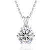 KRKC & CO Moissanite Necklace, Women's, Single Diamond, 0.5/1.0/2.0/3.0 Carats,