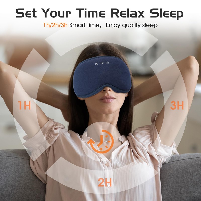 AHUIARGY Bluetooth Sleep Mask with 2 Removable 3D Contoured Cup,