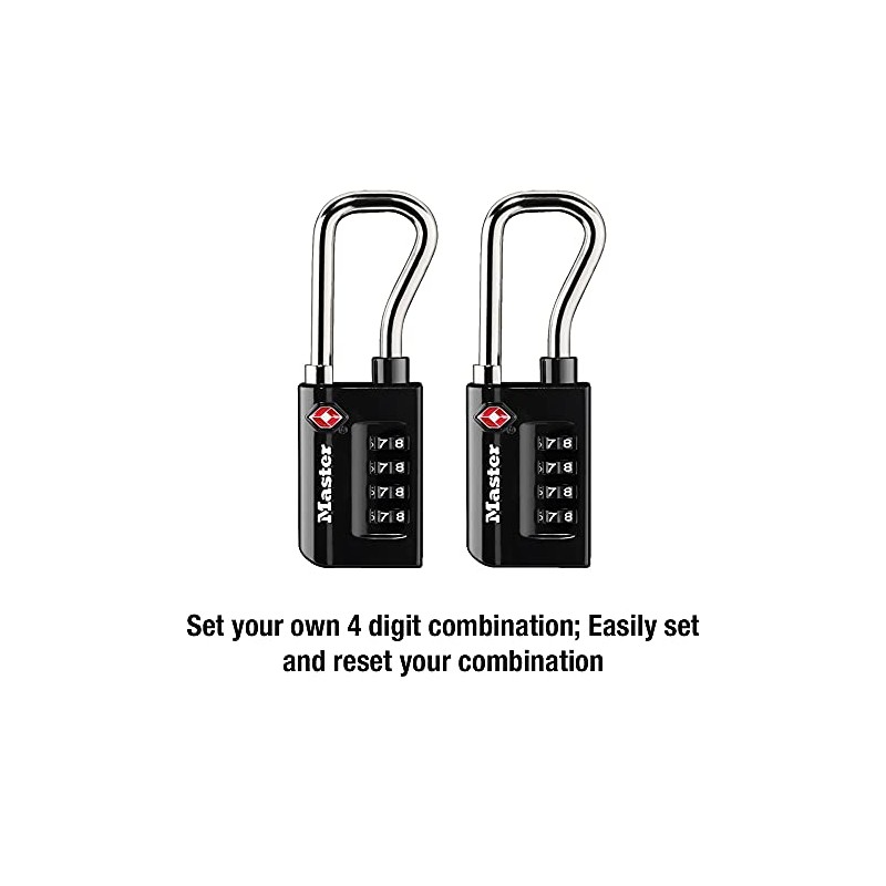 Master Lock Candado de combinación numérica para equipaje, aceptado por