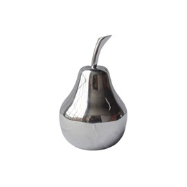Modern Day Accents SM Small Peral Polished Pear, Silver, Fruit, Tabletop, Transitional, Sculpture, Accents, Décor, Desk, Aluminum, 4" L x 4" W x 6.5" H