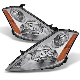 ACANII - For [Halogen Model] 2003-2007 Nissan Murano Chrome Housing Headlights Headlamps Pair Driver + Passenger Side