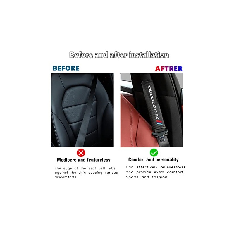 QOMAGO Carbon Fiber Texture Seat Belt Cover - Soft &