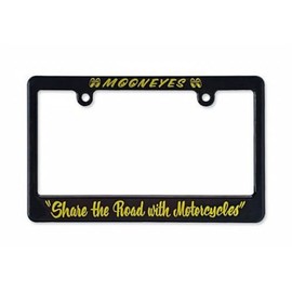 MOONEYES Share the Road with Motorcycles_NF-MG130MSH-MON License Plate Frame for Motorcycles 126cc or More Black