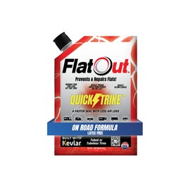 FlatOut QuickStrike Tire Sealant On Road Formula - Prevent Flat Tires, Seal Leaks, Contains Kevlar, 32-Ounce Bag