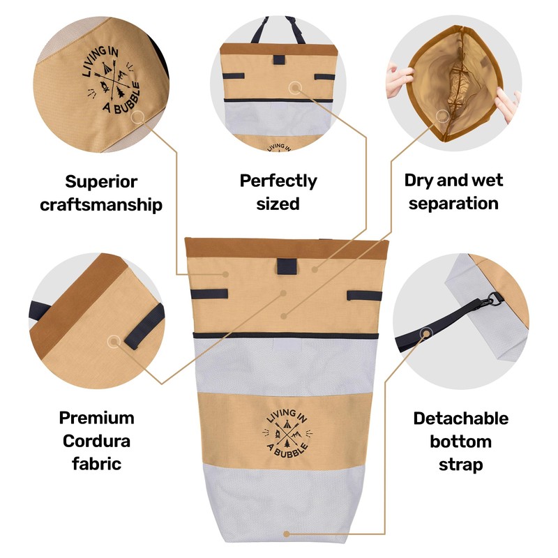 Living in a Bubble Wet Dry Laundry Bag – Portable