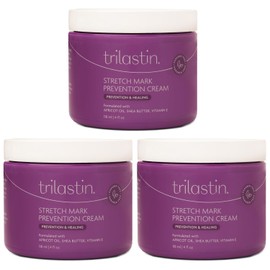 TriLASTIN Crema para Prevenir Estrías de Maternidad(4Oz) | Hipoalergénica y Sin Parabenos | Debe Tener Embarazo | Crema para Estrías para Embarazo | Crema Removedora de Cicatrices y Estrías(Paquete de