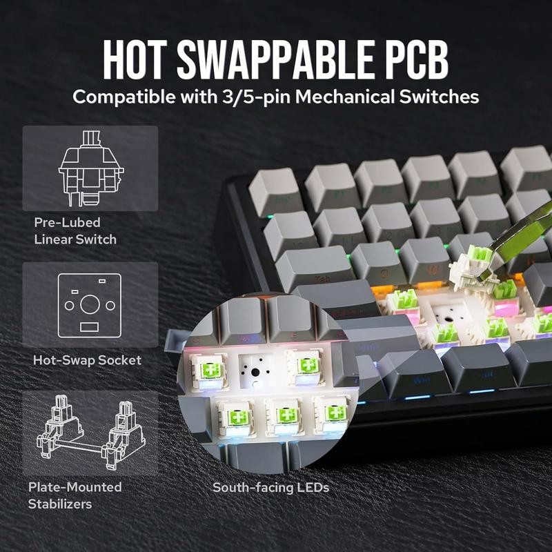 Aula F75 MAX Wireless Mechanical Keyboard 75% Layout Hot Swappable