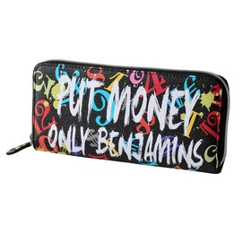 Frank Miura Long Wallet, Round Zipper, Large Capacity, Miraculous Wallet, Money Luck, Genuine Japanese Product, Men's and Women's, benjamin black