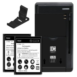 For Cingular Long Lasting 2x 1550mAh Displaceable Battery Charger for Cingular Flip IV U102AA