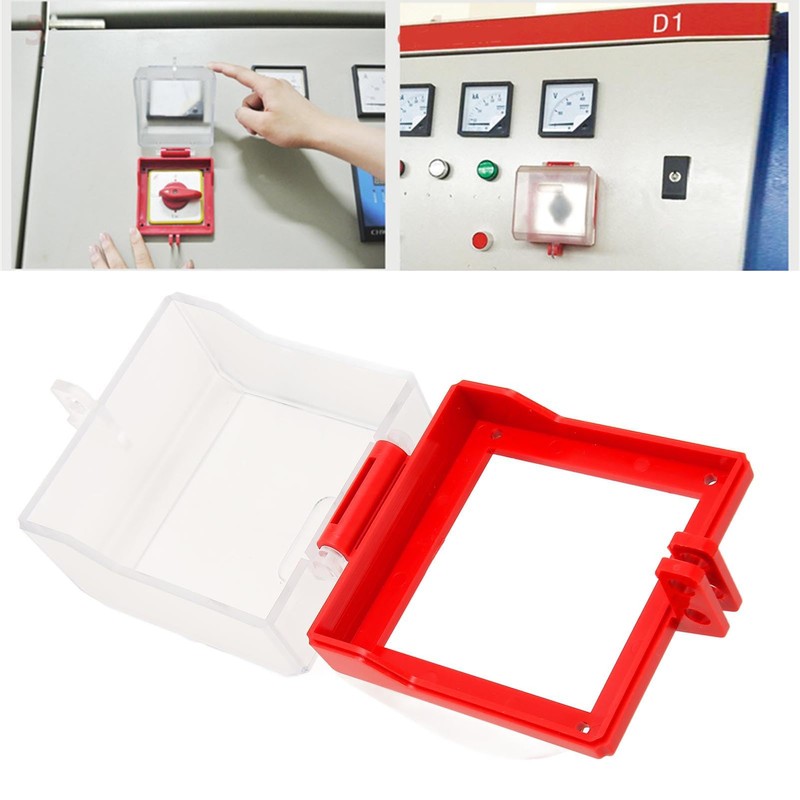 Luqeeg Emergency Stop Switch Cover, Push Button Actuator, Manual Operation,