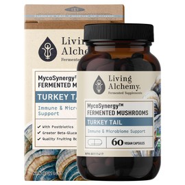 Living Alchemy MycoSynergy Fermented Mushrooms Turkey Tail, Immune and Microbiome Support, 60 Vegetable Capsules, 60 Vegetable Capsules