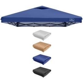 KAMPKEEPER Replacement Top Pop Up Canopy Tent Cover Roof with Air Vent and Adjustable Elastic Strap, Polyester UV Waterproof for Outdoor Garden Patio Sun Shade(Top Only) (Navy Blue, 8x8FT)