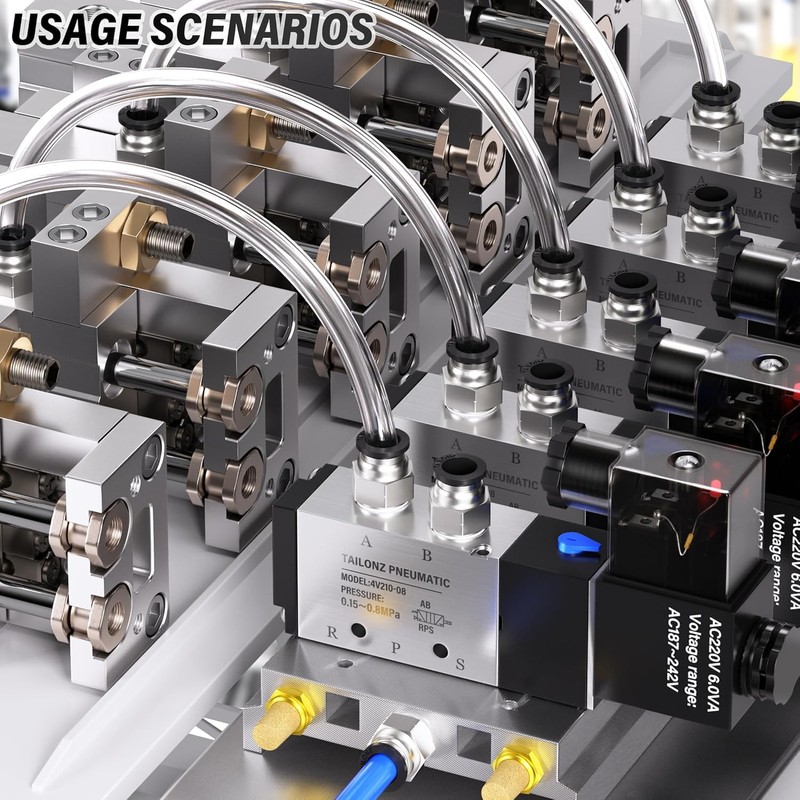 TAILONZ PNEUMATIC 1/4"OD Straight Push to Connect Fittings Pneumatic Fittings