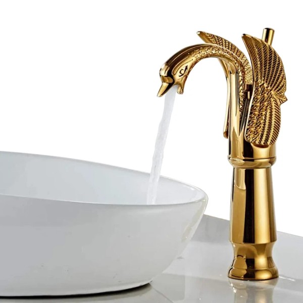 Rozin Waterfall Swan Bathroom Sink Faucet 2 Handle 3 Hole