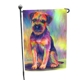 Doggie of the Day Paradise Wave Border Terrier Dog Garden Flags- Outdoor Double Sided Garden Yard Porch Lawn Spring Decorative Vertical Home Flags 12 1/2"w x 18"h