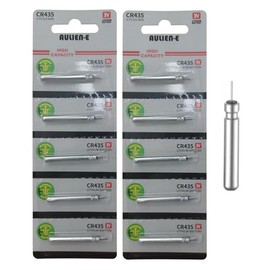 Aulien-E CR435 BR435 435 Lithium Pin Type Cell 3V Lithium Batteries for Fishing Lures, Fishing Bobbers, Pen Lights, Arrow Nocks, Fishing Floats, Pole Lights & LED Flashers (10 Count)
