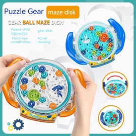 Labyrinth Game Marble Maze  Mind Puzzles 3D Maze Puzzle Brain Teasers Gravity Ball Game Maze Ball Puzzle Gifts Teens Adults, Hard Challenge. - Color: yellow