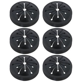WELURE Garbage Disposal Rubber Drain Insert, 6x Garbage Disposal Cover, 3.1 Inch Garbage Disposal Splash Guard, Disposal Splash Guard, Kitchen Sink Rubber Drain Guard - Black