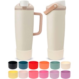 Kaitiaki Silicone Boot for Owala 30oz & 40oz FreeSip Sway Bottles & Tumblers - Non-Slip, Scratch-Resistant, Stability Enhancer, Available in 12 Colors (Ivory White)