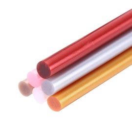 sourcing map 6pcs Full Size Hot Glue Sticks 4-inchx0.28-inch Large Glue Sticks, 100 x 7mm Metallic 6 Colors