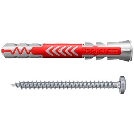 fischer DuoPower 6 x 50 S PH, Powerful Universal Plug with Panhead Screw, Intelligent 2-Component Technology for fastenings in Concrete, Bricks, Stone, Gypsum plasterboard, etc., 50 Plugs & 50 Screws