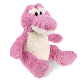 DolliBu Plush Alligator Stuffed Animal - Soft Plush Huggable Sitting Pink Alligator, Adorable Playtime Plush Toy, Cute Animal Cuddle Gifts for Kids and Adults - 10 Inch