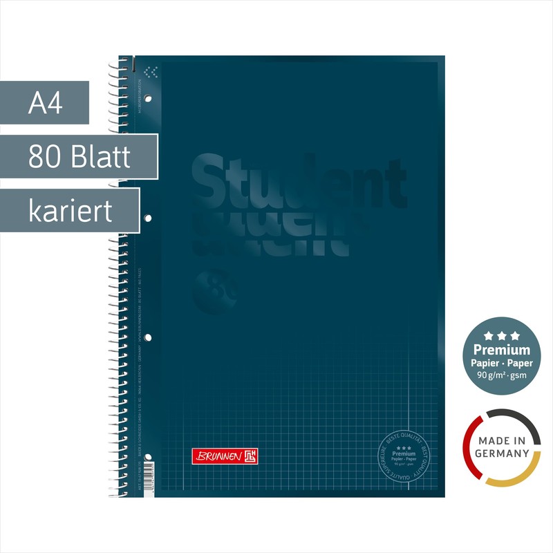 BRUNNEN College Notepad Premium Student Colour Code | A4, Line