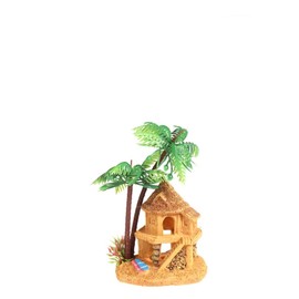 NOLITOY Miniature Resin Building Aquarium Ornament Creative Coconut Tree Fish Tank House Decoration for Natural Environment Feel Vivid Colors for Lively