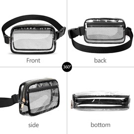 VOROLO Clear Waist Pack for Running Fanny Pack for Women and Men Crossbody Belt Bag Bum Bag with Adjustable Strap for Sports Clear Orange-1