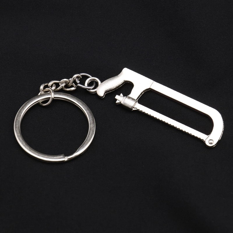 5Pcs Simulation Tool Keychain Simulation Wrench Key Rings Metal Shovel